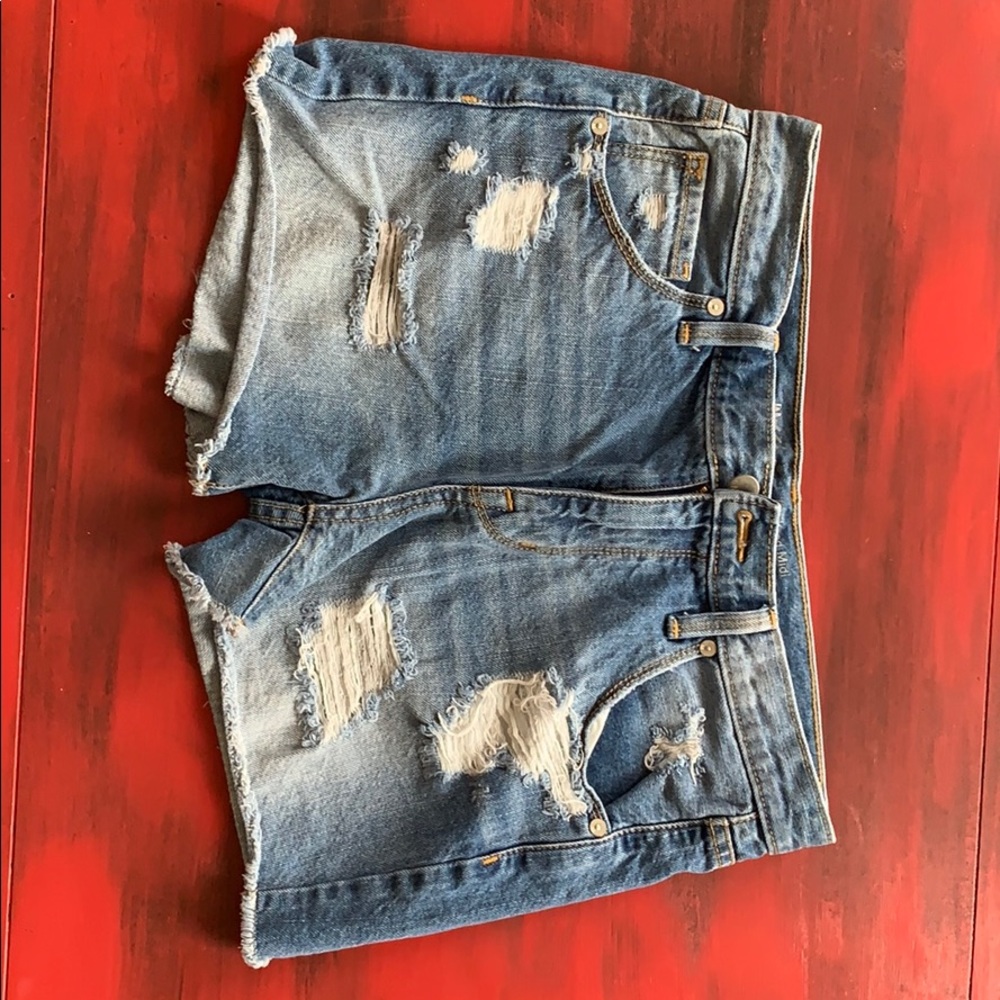 Mossimo denim Boyfriend midi distressed